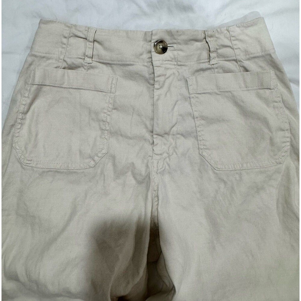 Maeve Colette Pants W 30P Linen Wide Leg Crop Cream Anthropologie - Picture 11 of 15